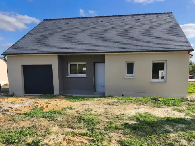 Plan de construction d'une maison plain-pied moderne 8596a